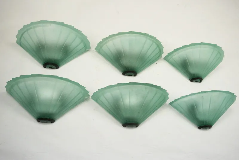 Pamono Sconces in Green Murano Glass from De Majo, Italy, 1980s, Set of 6> Floor Lamps