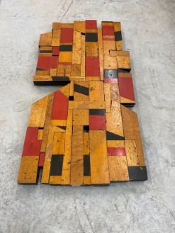 Pamono Scott Troxel, Red Raider, 2024, Acrylic & Oil on Repurposed Flooring><noscript><img width=