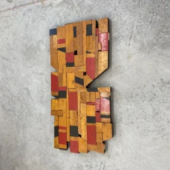 Pamono Scott Troxel, Red Raider, 2024, Acrylic & Oil on Repurposed Flooring><noscript><img width=