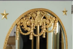Pamono Screen Room Divider with Mirrors on Each Panel in Lacquered Wood and Gilt Bronze, 1880><noscript><img width=