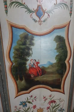 Online Pamono Screen with Oil Painting, 1800s