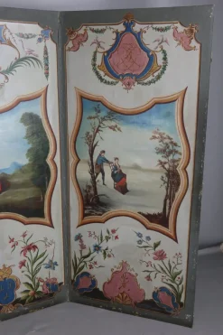 Online Pamono Screen with Oil Painting, 1800s