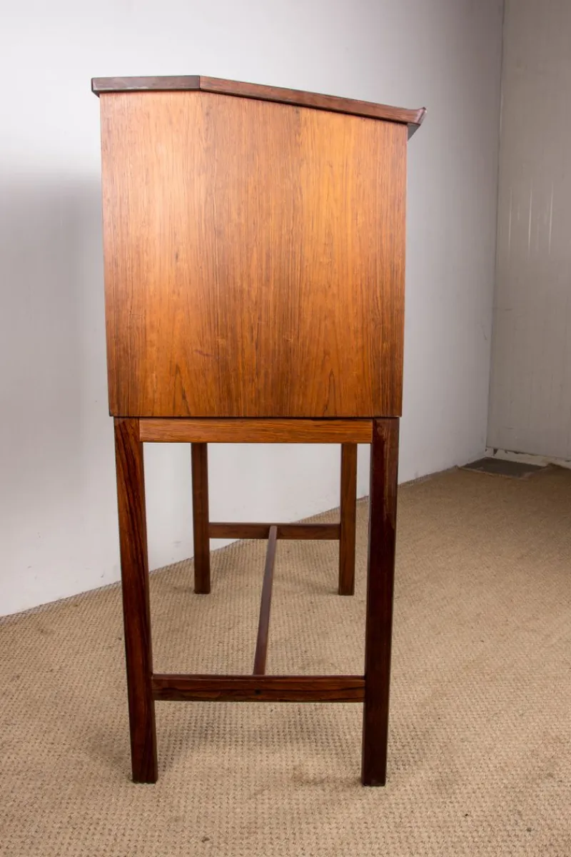 Pamono Scriban Bar and Secretary in Rosewood and Formica by Hans Olsen for C.S Mobler, 1960> Secretaires