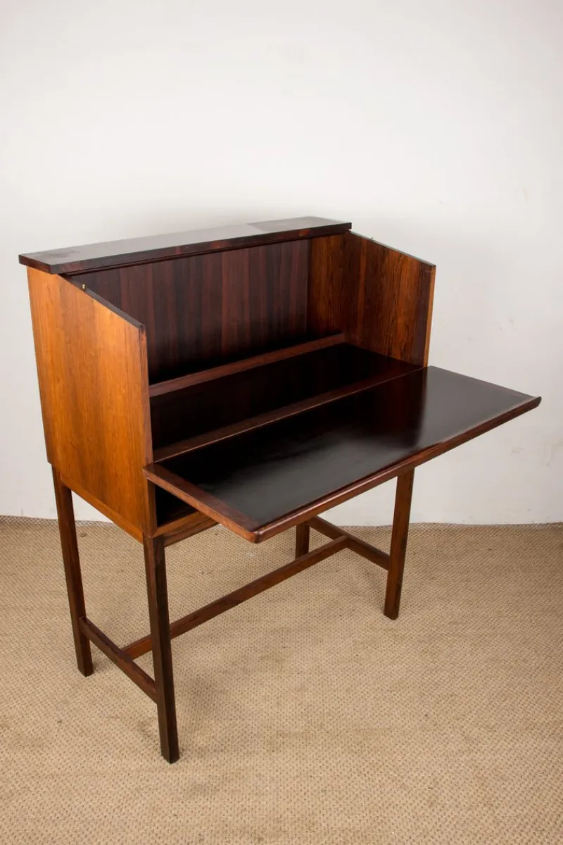 Pamono Scriban Bar and Secretary in Rosewood and Formica by Hans Olsen for C.S Mobler, 1960> Secretaires