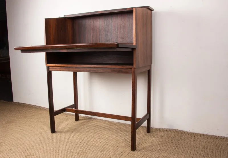Pamono Scriban Bar and Secretary in Rosewood and Formica by Hans Olsen for C.S Mobler, 1960> Secretaires
