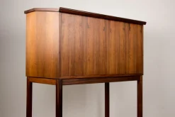 Pamono Scriban Bar and Secretary in Rosewood and Formica by Hans Olsen for C.S Mobler, 1960><noscript><img width=