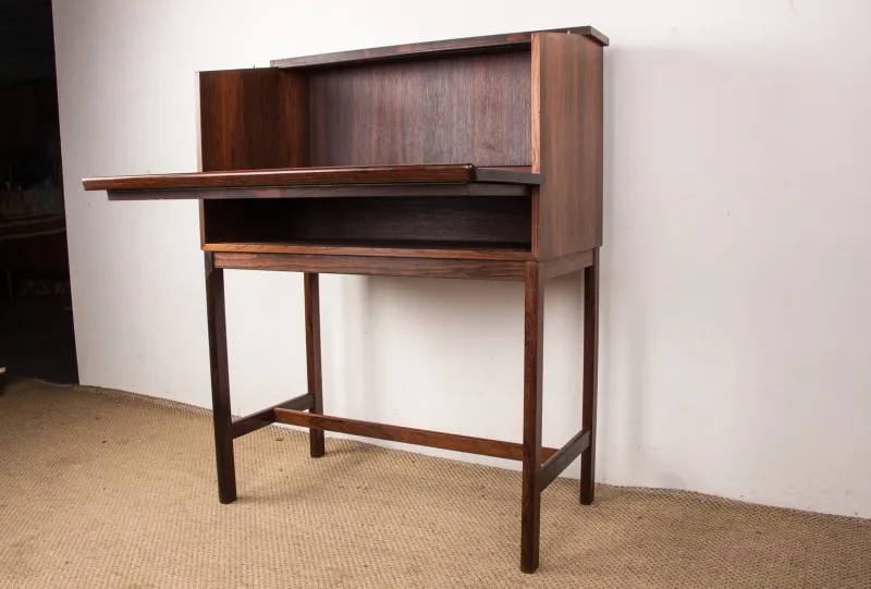 Pamono Scriban Bar and Secretary in Rosewood and Formica by Hans Olsen for C.S Mobler, 1960> Secretaires