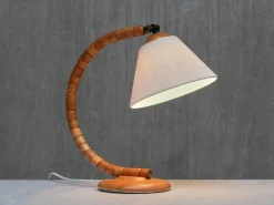 Pamono Sculptural Adjustable Table Lamps in Beech from Markslöjd, Sweden, 1960s, Set of 2