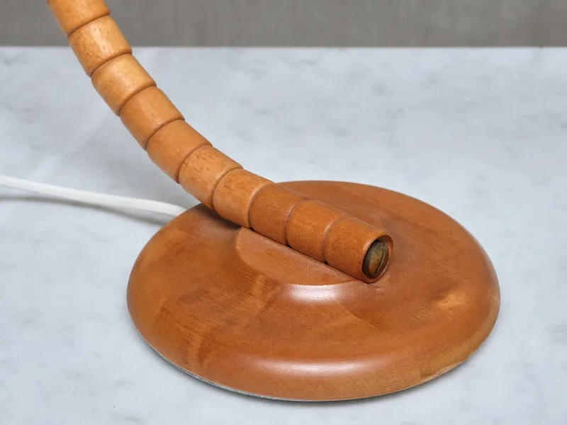 Pamono Sculptural Adjustable Table Lamps in Beech from Markslöjd, Sweden, 1960s, Set of 2