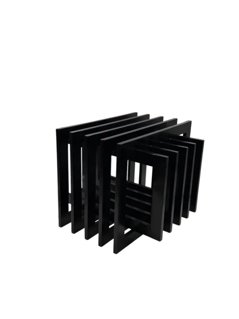 New Pamono Sculptural Black Wood Side Table, France, 1980s