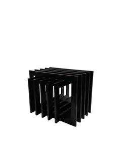 New Pamono Sculptural Black Wood Side Table, France, 1980s