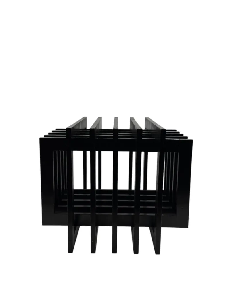 New Pamono Sculptural Black Wood Side Table, France, 1980s