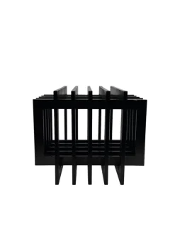 New Pamono Sculptural Black Wood Side Table, France, 1980s
