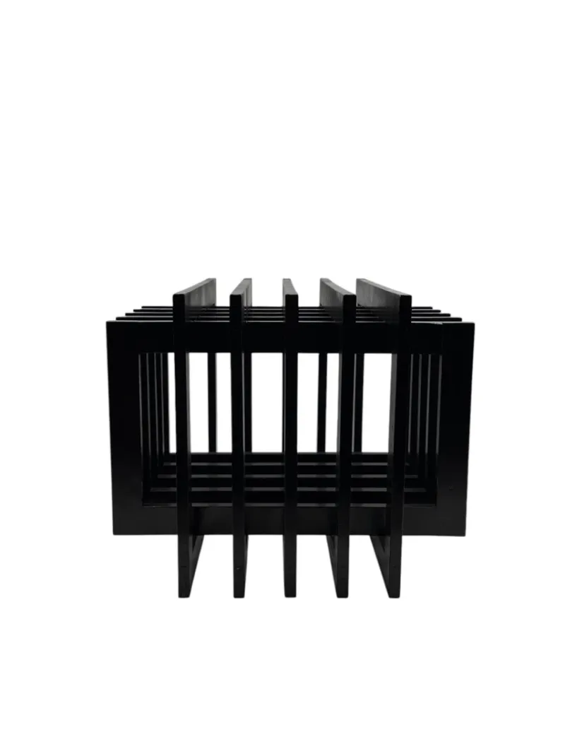 New Pamono Sculptural Black Wood Side Table, France, 1980s