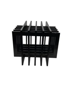 New Pamono Sculptural Black Wood Side Table, France, 1980s