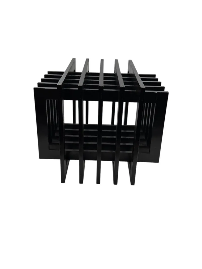 New Pamono Sculptural Black Wood Side Table, France, 1980s