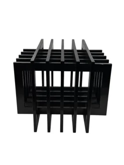 New Pamono Sculptural Black Wood Side Table, France, 1980s