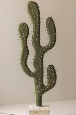 Pamono Sculptural Cactus Floor Lamp in Travertine and Fiberglass, 1970s> Floor Lamps