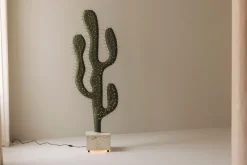Pamono Sculptural Cactus Floor Lamp in Travertine and Fiberglass, 1970s><noscript><img width=
