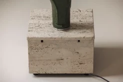 Pamono Sculptural Cactus Floor Lamp in Travertine and Fiberglass, 1970s><noscript><img width=