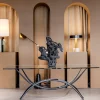 Clearance Pamono Sculptural Centre Table with Glass Top and Wrought Iron Frame