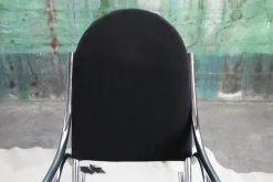 Pamono Sculptural Chrome and Black Velour Rocking Chair in the style of Milo Baughman, 1970s><noscript><img width=