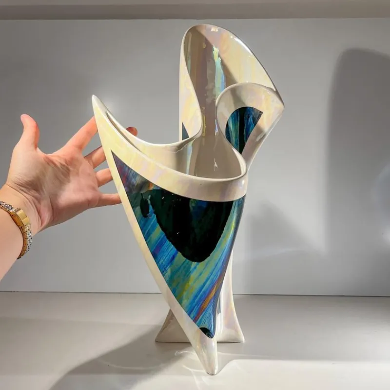 Discount Pamono Sculptural Iridescent Ceramic Vase, 1960s-1970s