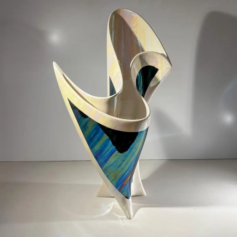 Discount Pamono Sculptural Iridescent Ceramic Vase, 1960s-1970s