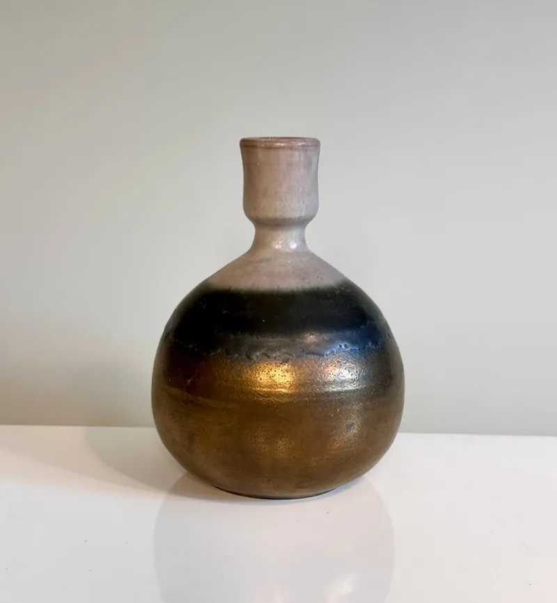 Pamono Sculptural Layer-Glazed Studio Ceramic Art Vase by Cornelsen Kindermann, Germany, 1960s> Vases