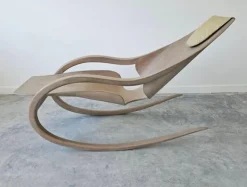 Outlet Pamono Sculptural Rocking Chair in Molded Ash & Plywood in the style of Wendell Castle, 2000s