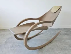 Outlet Pamono Sculptural Rocking Chair in Molded Ash & Plywood in the style of Wendell Castle, 2000s