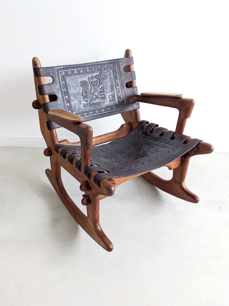 Clearance Pamono Sculptural Rocking Chair by Angel Pazmiño for Muebles De Estilo, 1960s