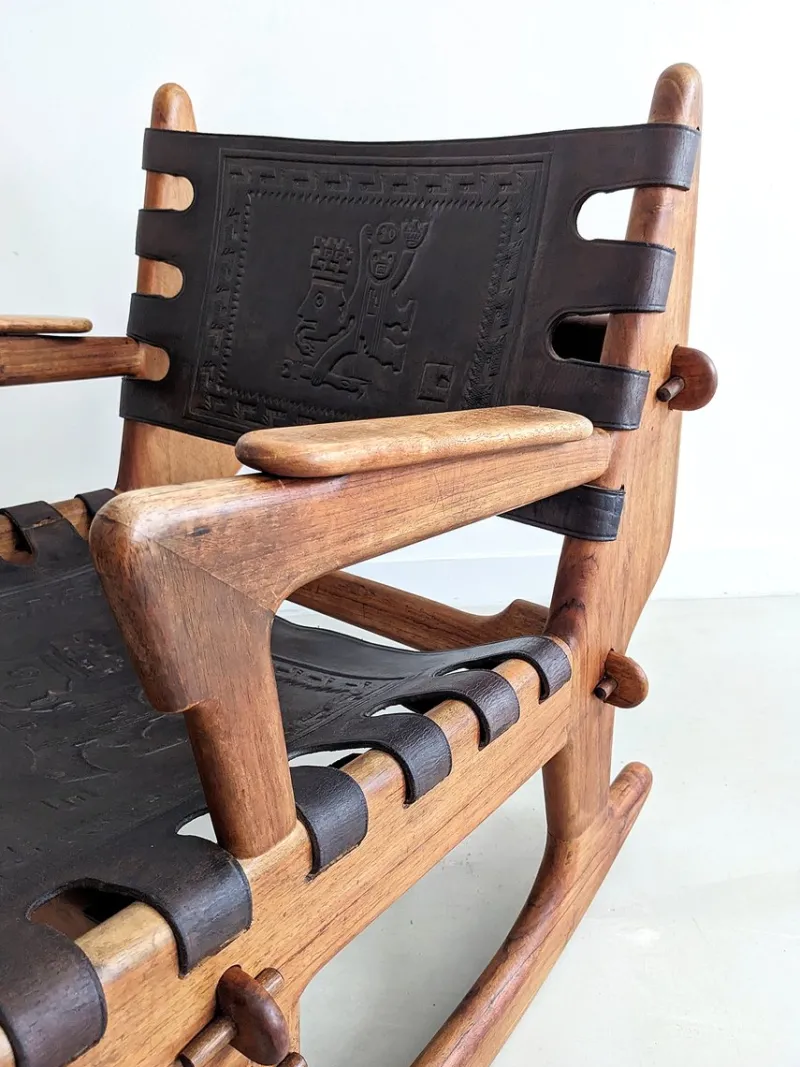 Clearance Pamono Sculptural Rocking Chair by Angel Pazmiño for Muebles De Estilo, 1960s