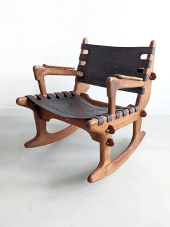 Clearance Pamono Sculptural Rocking Chair by Angel Pazmiño for Muebles De Estilo, 1960s