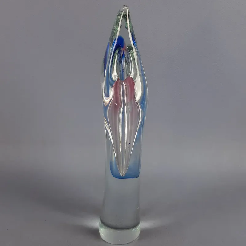 Pamono Sculptural Sommerso Murano Glass Vase by Archimede Seguso for Flavio Poli, 1960s