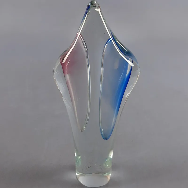 Pamono Sculptural Sommerso Murano Glass Vase by Archimede Seguso for Flavio Poli, 1960s