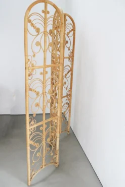 Online Pamono Sculptural Three-Part Room Divider in Rattan and Wicker, 1970s