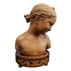 Pamono Sculpture Bust of Girl, 1940s, Terracotta> Sculpture