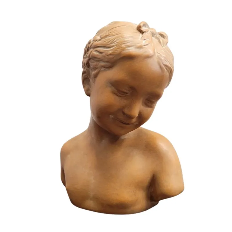 Pamono Sculpture Bust of Girl, 1940s, Terracotta> Sculpture