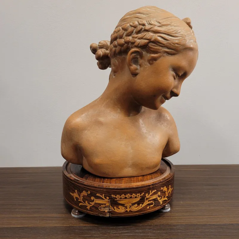 Pamono Sculpture Bust of Girl, 1940s, Terracotta> Sculpture