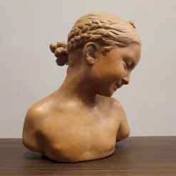 Pamono Sculpture Bust of Girl, 1940s, Terracotta><noscript><img width=