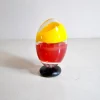 Pamono Sculpture Egg in Heavy Glass Polychrome> Mid-Century