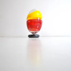 Pamono Sculpture Egg in Heavy Glass Polychrome> Mid-Century