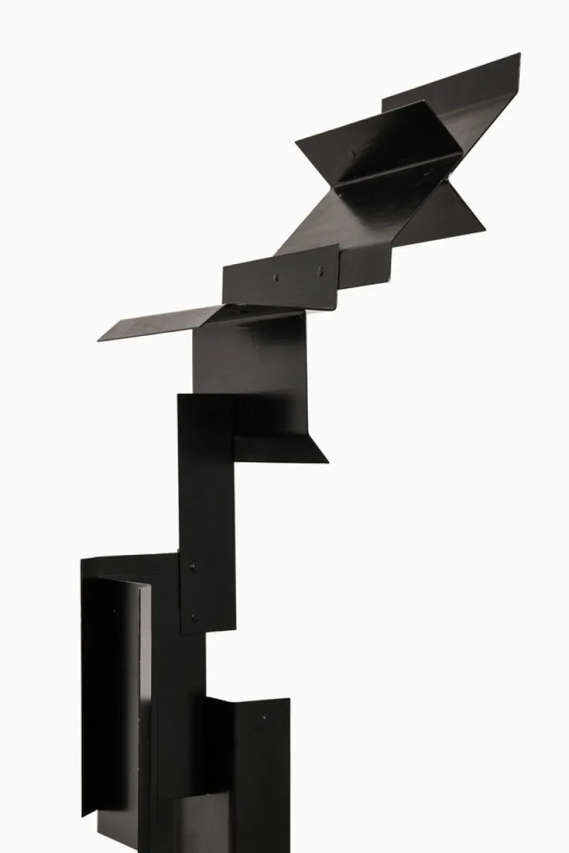 Outlet Pamono Sculpture in Black Lacquered Metal by Lars-Erik Falk, 1969