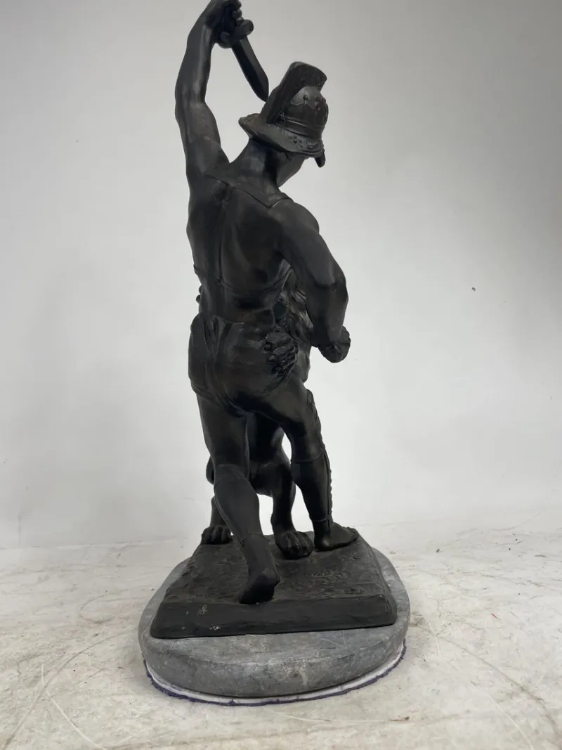 Pamono Sculpture of a Lion Fighting, 1800s, Metal> Classical
