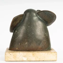 Clearance Pamono Sculpture of an Elephant, 20th Century, Bronze on Marble Base