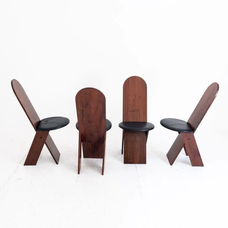 Pamono SD57 Chairs attributed to Marco Zanuso for Poggi, Italy, 1970s, Set of 4> Side Chairs & Dining Chairs
