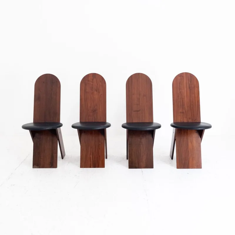 Pamono SD57 Chairs attributed to Marco Zanuso for Poggi, Italy, 1970s, Set of 4> Side Chairs & Dining Chairs