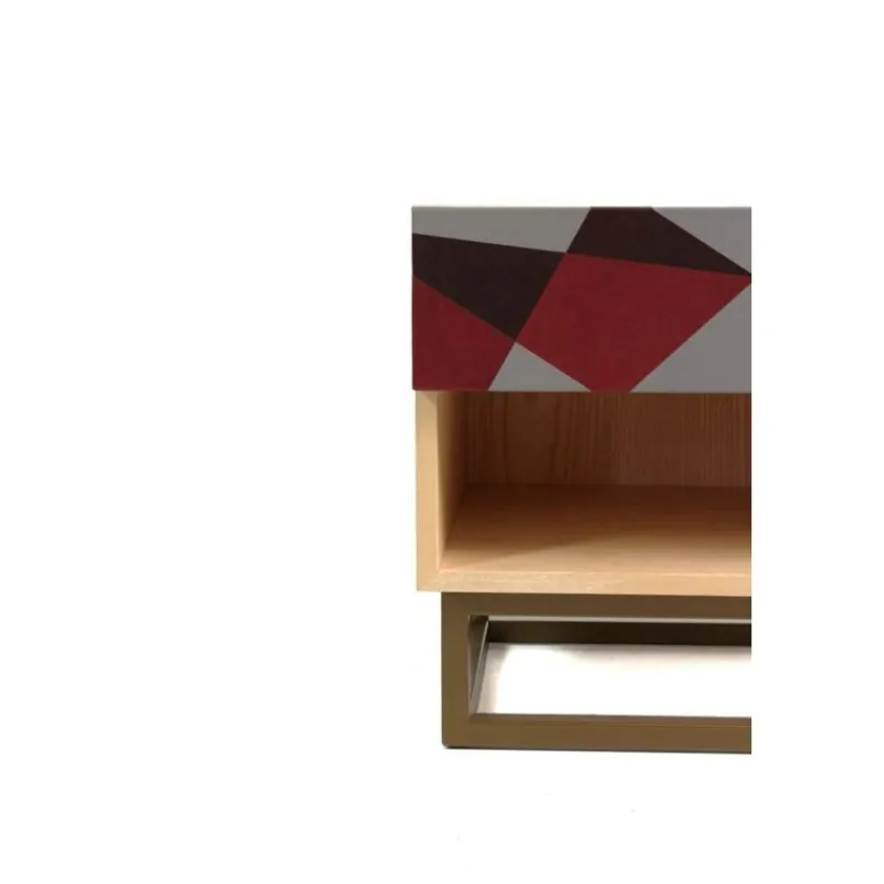 Online Pamono Seasons Bedside Table in Metal and Leather by Oscar Maschera
