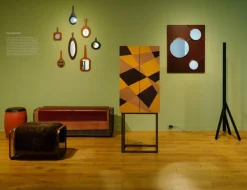 Pamono Seasons Mobile Cabinet in Laminated Wood with Metal and Leather by Oscar Maschera><noscript><img width=